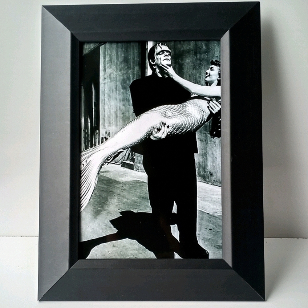 Frankenstein Mermaid Monster universal beautiful woman Fun funny retro frame pho - Picture 2 of 9